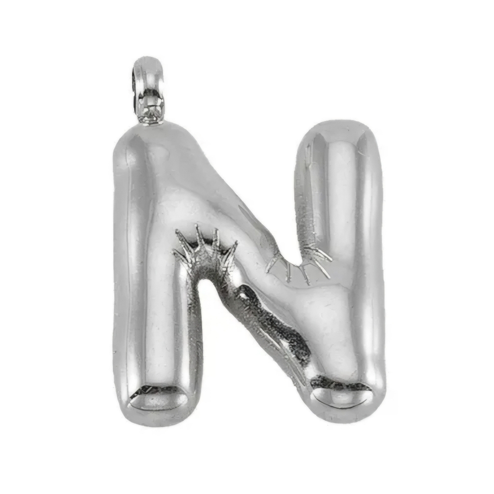 N Initial Charm Stainless Steel